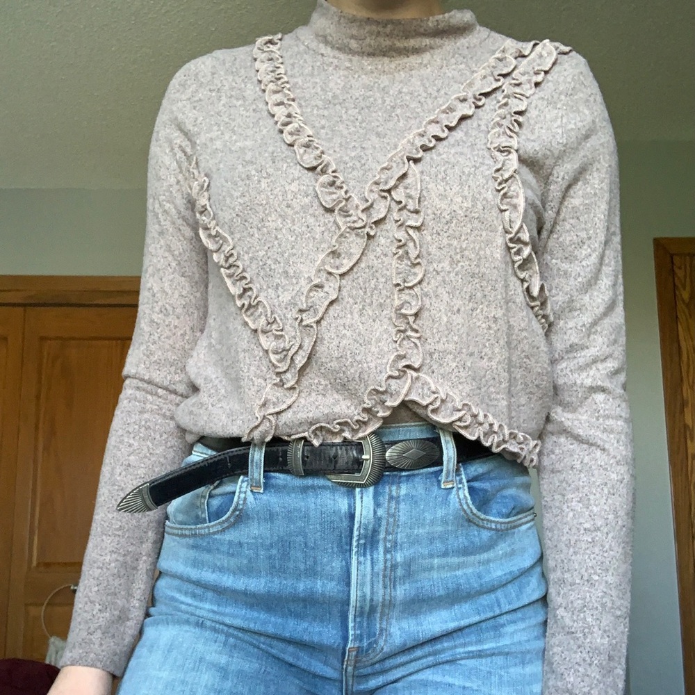 Soft mock neck top